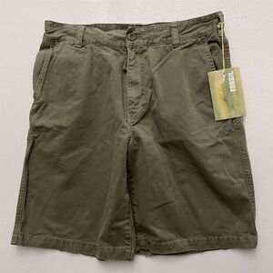NWT‎ Deadstock Fossil 32 x 10" Olive Broken-In Drawstring Flap Pocket Shorts
